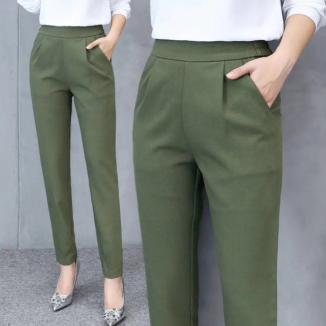 Elastic Loose-Fit Women's Casual Dress Pants