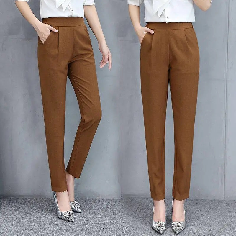 Elastic Loose-Fit Women's Casual Dress Pants
