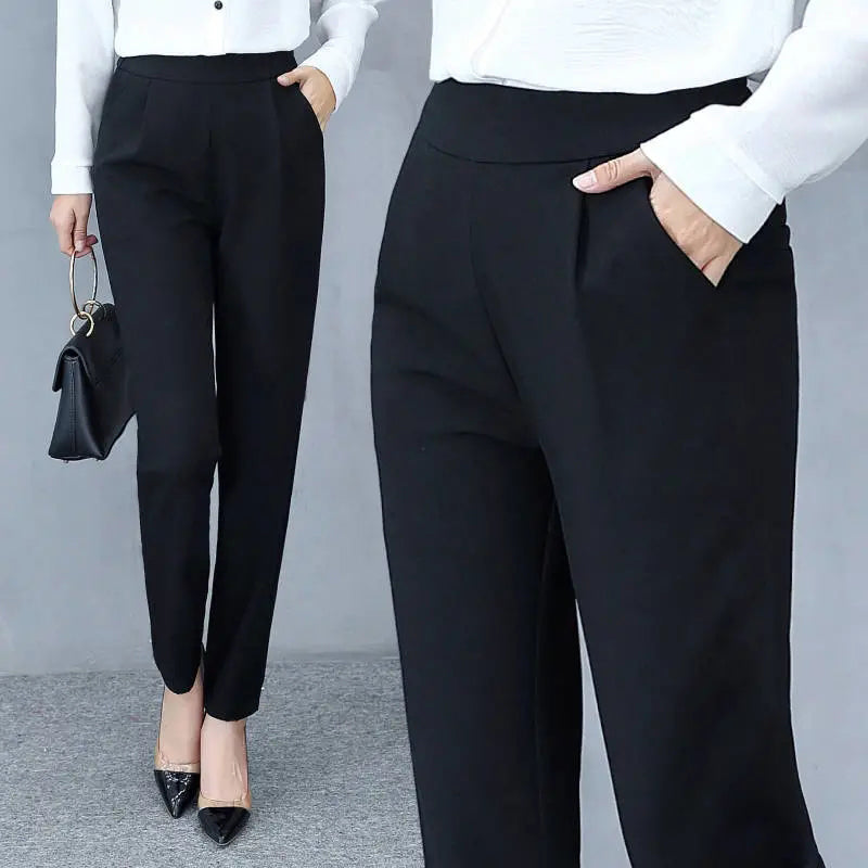 Elastic Loose-Fit Women's Casual Dress Pants