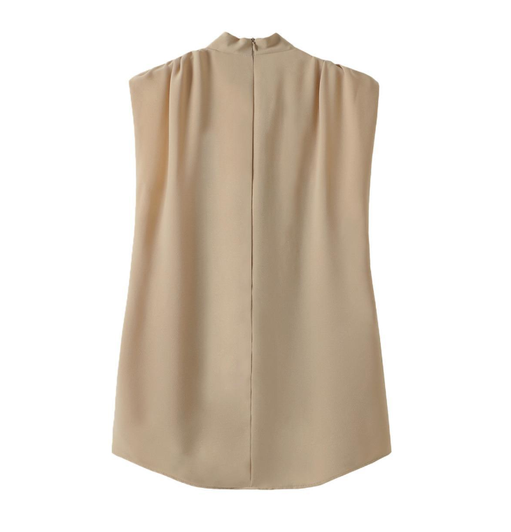 Women's Casual Sleeveless Solid Color Blouse